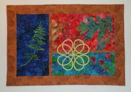 Art Quilt - Green Fern Wall Hanging Ooak Quiltsy Handmade - thumbnail 1