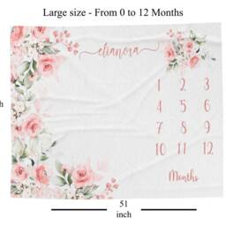 New Born Baby Gift Personalized Blanket Milestone Age Marker Photo Shoot For Mum Shower Growth - thumbnail 3