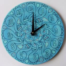 Cockatoo Teal Clock - Geometric Pastel Home Decor Made From Recycled Vinyl Record - thumbnail 2