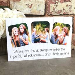 Long Distance Friends, True Friends Gift, Best Funny Quote, Gifts For Friend, Photo Block, Frame, Woodphoto - thumbnail 3