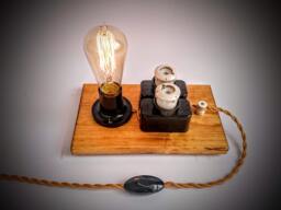 steampunk Lamp, Edison Industrial Lighting, Table Plug in Night Light, Bulb Table Fuse Cool Lamp
