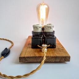 steampunk Lamp, Edison Industrial Lighting, Table Plug in Night Light, Bulb Table Fuse Cool Lamp - thumbnail 3