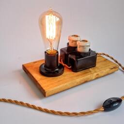 steampunk Lamp, Edison Industrial Lighting, Table Plug in Night Light, Bulb Table Fuse Cool Lamp - thumbnail 2