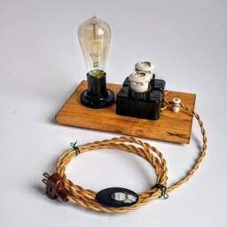 steampunk Lamp, Edison Industrial Lighting, Table Plug in Night Light, Bulb Table Fuse Cool Lamp - thumbnail 4