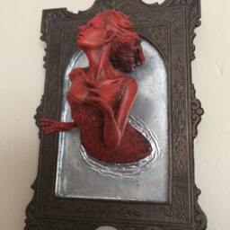 Ghost in The Mirror Wall Plaque, Bloody Mary Version, Resin - Victorian Gothic Haunted Art Gift For Halloween & Spooky Home Decor - thumbnail 2