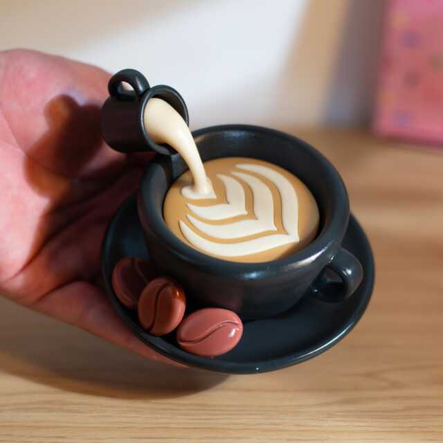3D Printed Coffee Cup Trinket Dish Handmade Resin Jewelry Holder - image 1