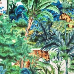 Big Cat Jungle Velvet Cylinder Lampshade Extra Tall Animal Velvet - thumbnail 2
