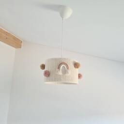 Boho Rainbow Nursery Lampshade Macrame Kids Room Chandelier - thumbnail 2