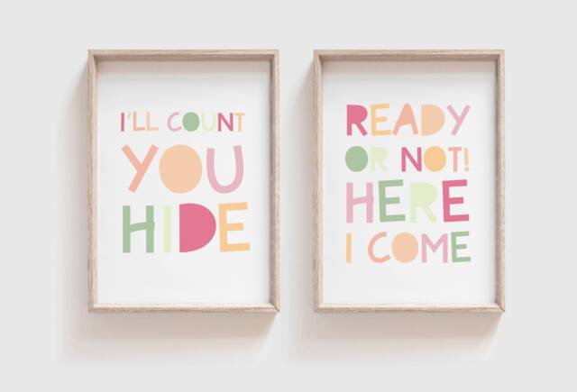 2 Playroom Prints, Girls Nursery Prints. Wall Art, Bedroom Decor - image 1