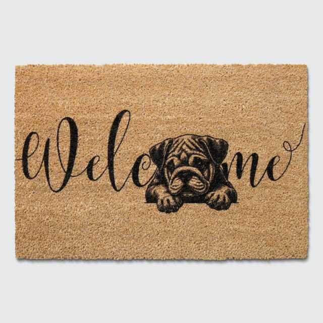 British Bulldog Doormat Natural Coir Dog Welcome Mat - image 1
