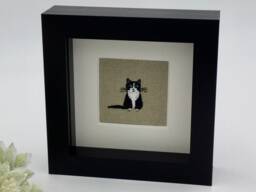Black & White Cat Textile Picture Sophie Allport Design - thumbnail 1