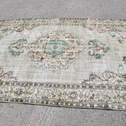 Rugs For Living Room, Vintage Rug, Antique Rugs, Turkish 5.7x9.1 Ft Large Green Kitchen Ethnic Dining Room Rug - thumbnail 3