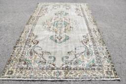 Rugs For Living Room, Vintage Rug, Antique Rugs, Turkish 5.7x9.1 Ft Large Green Kitchen Ethnic Dining Room Rug - thumbnail 1
