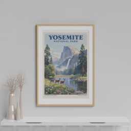 Vintage Yosemite National Park Poster - California Travel Art - thumbnail 3