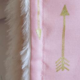 Girl Blanket, Arrow Blanket Trendy Baby Blanket, Pink & Gold Arrows - thumbnail 3