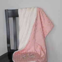 Girl Blanket, Arrow Blanket Trendy Baby Blanket, Pink & Gold Arrows - thumbnail 2
