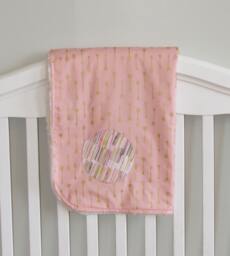 Girl Blanket, Arrow Blanket Trendy Baby Blanket, Pink & Gold Arrows - thumbnail 1