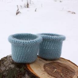 Candlestick Crochet With Glass, Romantic Evening, Christmas Decoration, New Year's Table Candle - thumbnail 2