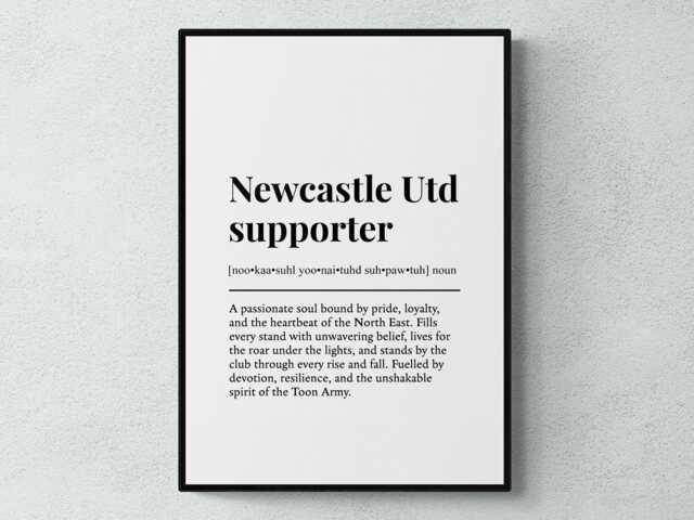Newcastle United Supporter Funny Definition Sport Football Gift Wall Art Print - image 1
