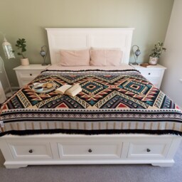 Pure Cotton Picnic Rug Blanket Throw Yoga Mat Beach Grounding - thumbnail 3