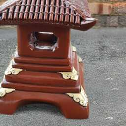 Chinese Pagoda Sculpture Concrete Lantern Figurine Handmade Zen Garden Decor Stone Asian Temple Ornament Outdoor Lovers Gift - thumbnail 3