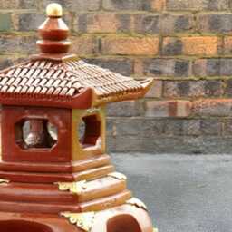 Chinese Pagoda Sculpture Concrete Lantern Figurine Handmade Zen Garden Decor Stone Asian Temple Ornament Outdoor Lovers Gift - thumbnail 4