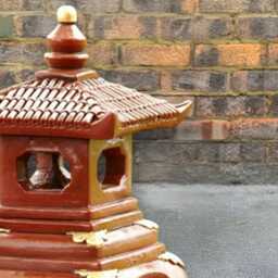 Chinese Pagoda Sculpture Concrete Lantern Figurine Handmade Zen Garden Decor Stone Asian Temple Ornament Outdoor Lovers Gift - thumbnail 2