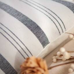 Kufri Lima Stripe Pillows in Natural, Black/White/Grey Pillow Cover, Decorative Throw Pillowcase, Farmhouse Cushion Designer - thumbnail 3