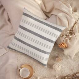 Kufri Lima Stripe Pillows in Natural, Black/White/Grey Pillow Cover, Decorative Throw Pillowcase, Farmhouse Cushion Designer - thumbnail 2