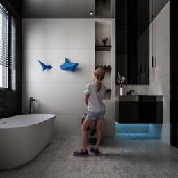 3D Shark Wall Decor - Diamond Cut, Kids Room, Waterproof - thumbnail 2
