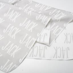 Personalized Organic Cotton Baby Blanket - Reversible Name Design - thumbnail 2