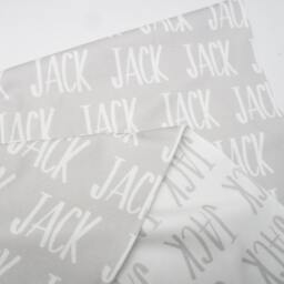 Personalized Organic Cotton Baby Blanket - Reversible Name Design - thumbnail 4