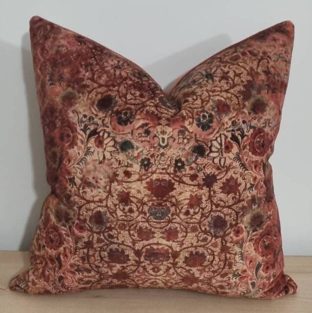 Linwood Omega Prints Olivia Cinnamon & Velvet Cushion Cover 43x43 cm - image 1