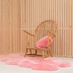Soft Pink , British Sheepskin Pale Pink, Large Rug Bed Cover Chair Sofa Throw, Eco Wool Luxury