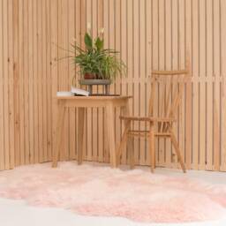 Soft Pink , British Sheepskin Pale Pink, Large Rug Bed Cover Chair Sofa Throw, Eco Wool Luxury - thumbnail 3