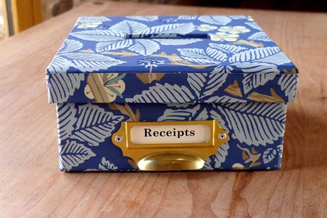 Receipt Box in William Morris Bramble Designs - Office Stationery & Home Storage - Handmade England - image 1