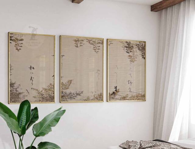 Japanese Set Of 3 Posters, Vintage Poster, Art Print, Oriental Poster Sets, Floral Gift, Botanical Wall - image 1