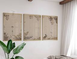 Japanese Set Of 3 Posters, Vintage Poster, Art Print, Oriental Poster Sets, Floral Gift, Botanical Wall - thumbnail 1