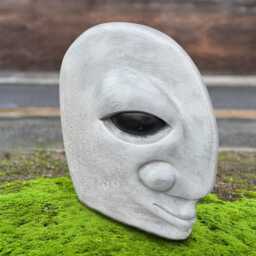 Concrete Face Statue Mystical Cement Head Sculpture Abstract Stone Figurine Outdoor Lawn Ornement Handmade Modern Art Gift - thumbnail 1