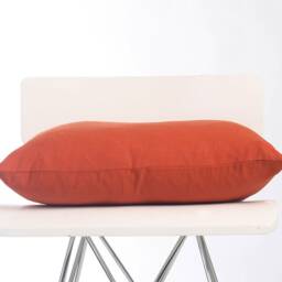 Pumpkin Linen Pillow Cover/Dark Orange Cushion Decorative Terracotta Throw 16x16, 20x20, 22x22 - thumbnail 2