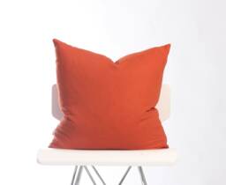 Pumpkin Linen Pillow Cover/Dark Orange Cushion Decorative Terracotta Throw 16x16, 20x20, 22x22