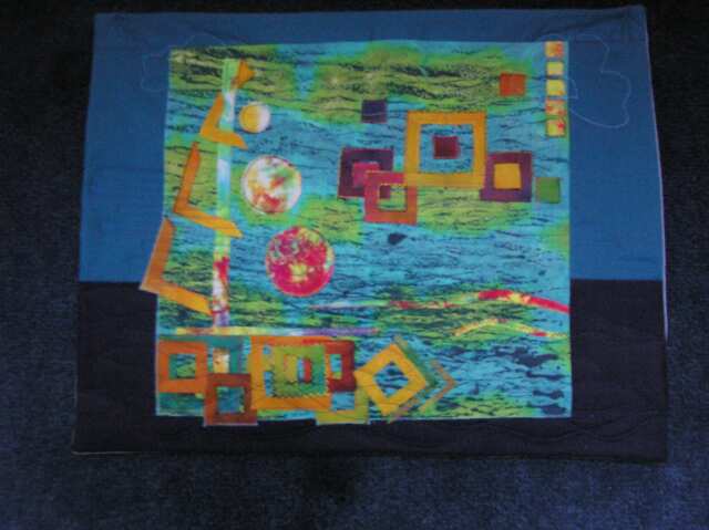 Small Painting Of Textile Art Boat