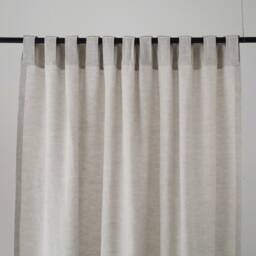 Natural Linen Curtains With Back Tabs, Tab Top Blackout Bedroom, Window For Living Room, Custom Drapes - thumbnail 3