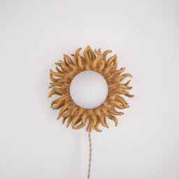 Handmade Ceramic Sunburst Wall Sconce 24K Gold Accent Lamp - thumbnail 4