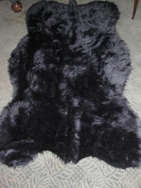 Faux Fur Black Bear Skin Rug, 7 Ft Accent Pelt Rug - image 1