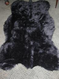 Faux Fur Black Bear Skin Rug, 7 Ft Accent Pelt Rug - thumbnail 1