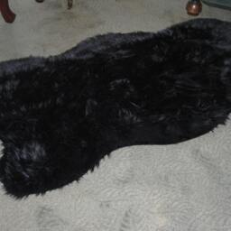 Faux Fur Black Bear Skin Rug, 7 Ft Accent Pelt Rug - thumbnail 3
