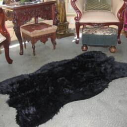 Faux Fur Black Bear Skin Rug, 7 Ft Accent Pelt Rug - thumbnail 2
