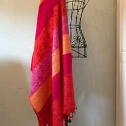Hand-Loomed Yak Wool Blend Shawl Nepal Travel Blanket Accessories Stole Fairly Traded Warp Ideal Gift V11 - thumbnail 2