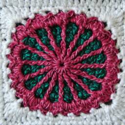 "Afghan, Blanket, Throw, Lapghan - Pinks, White & Green. Hand Made 58""x37" - thumbnail 4
